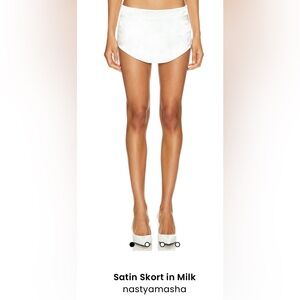 Satin Skort in Milk by Nastyamasha